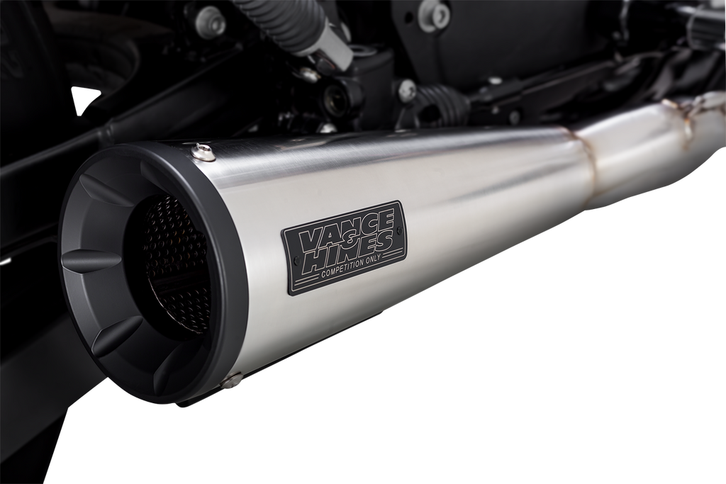 Vance & Hines 27327 2-into-1 Upsweep Exhaust System in Brushed Stainless Steel