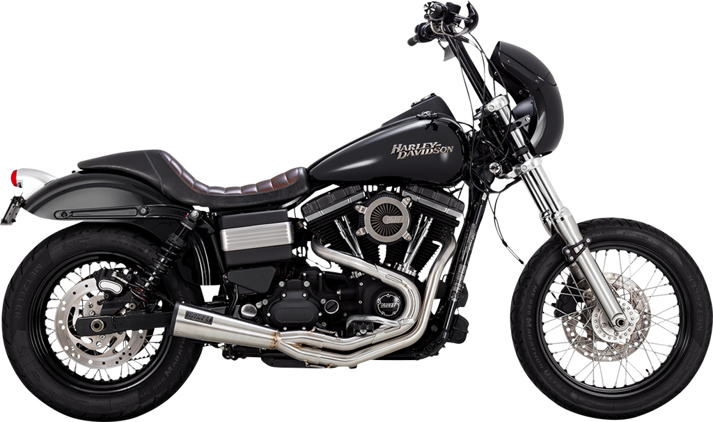 Vance & Hines 27325 2-Into-1 Upsweep Exhaust System in Brushed Stainless Steel