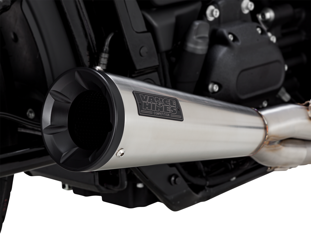Vance & Hines 27323 2-Into-1 Upsweep Exhaust System in Brushed Stainless Steel