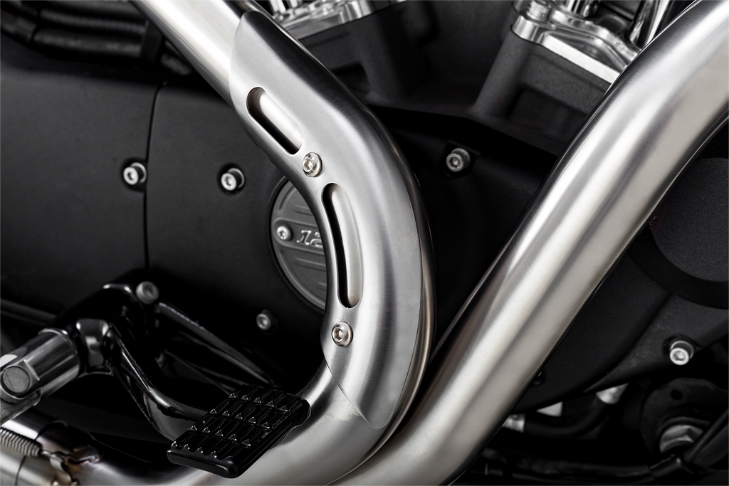 Vance & Hines 27327 2-into-1 Upsweep Exhaust System in Brushed Stainless Steel