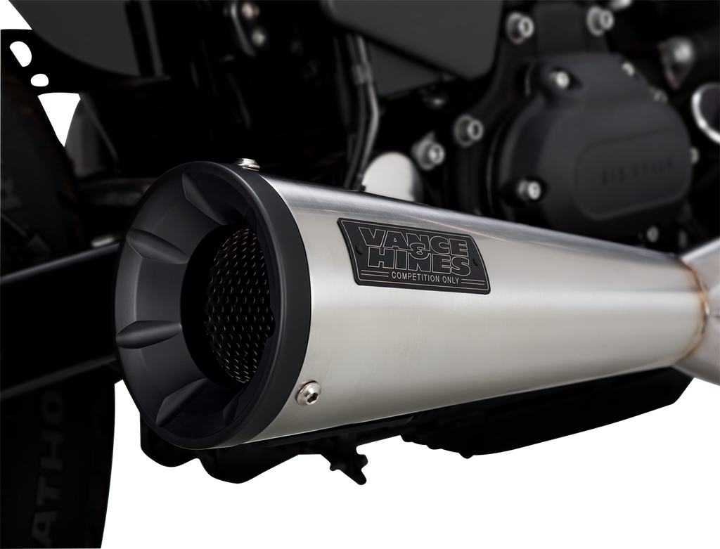 Vance & Hines 27325 2-Into-1 Upsweep Exhaust System in Brushed Stainless Steel