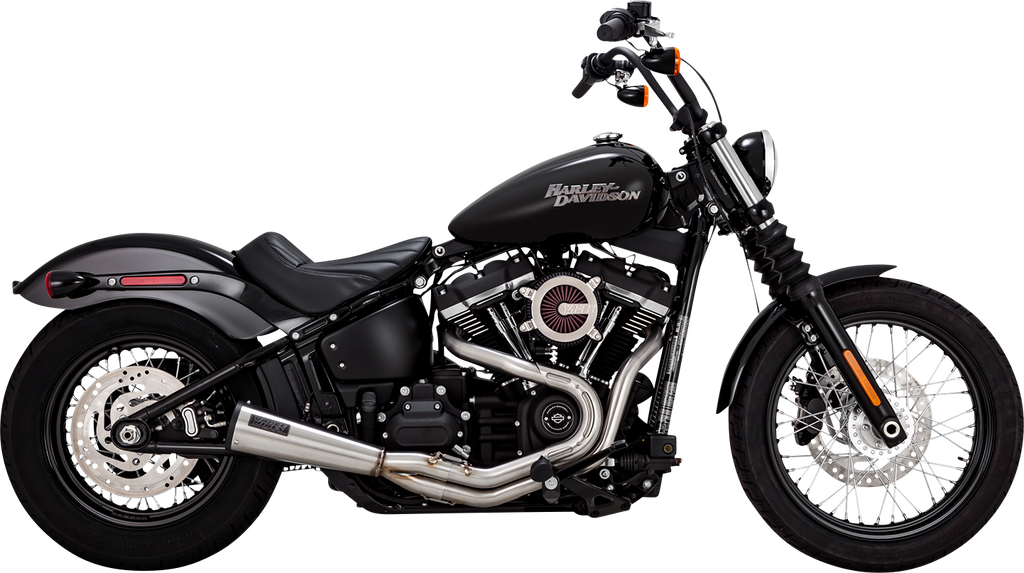 Vance & Hines 27323 2-Into-1 Upsweep Exhaust System in Brushed Stainless Steel