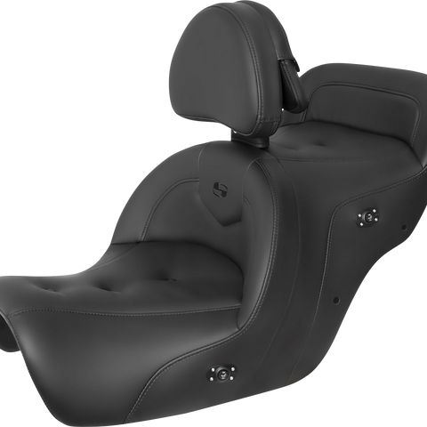 SADDLEMEN RoadSofa* Seat - with Backrest - Pillow Top - Black - Heated - GL1500 '88-'00 H88-07-181BRHCT - Team Dream Rides