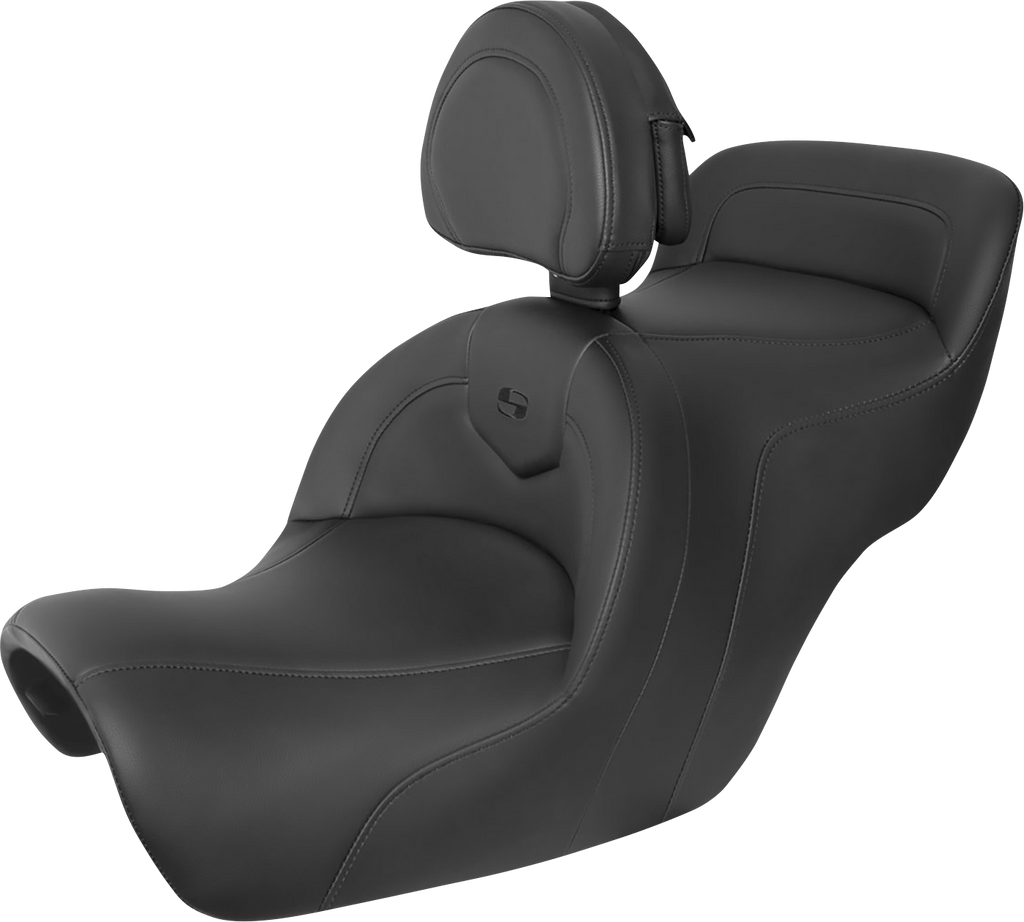 SADDLEMEN Roadsofa* Seat - Includes Backrest - Black H88-07-187BR - Team Dream Rides