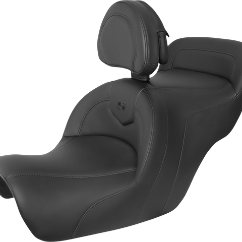 SADDLEMEN Roadsofa* Seat - Includes Backrest - Black H88-07-187BR - Team Dream Rides