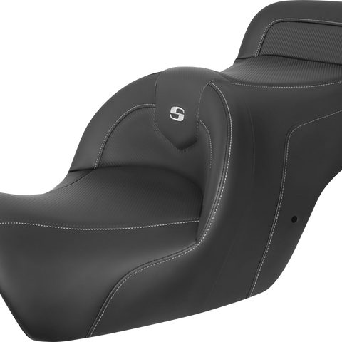 SADDLEMEN Roadsofa* Seat - Carbon Fiber - Without Backrest - Black - GL H88-07-185 - Team Dream Rides