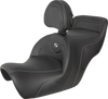 SADDLEMEN Roadsofa* Seat - Carbon Fiber - Includes Backrest - Black H88-07-185BR - Team Dream Rides