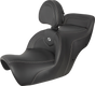 SADDLEMEN Roadsofa* Seat - Carbon Fiber - Includes Backrest - Black H88-07-185BR - Team Dream Rides