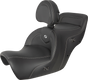 SADDLEMEN Heated Roadsofa* Seat - Carbon Fiber - Includes Backrest - Black H88-07-185BRHCT - Team Dream Rides