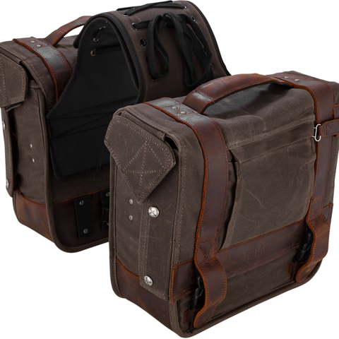 Burly Brand Throw-Over Saddlebag - Dark Oak B15-1002D