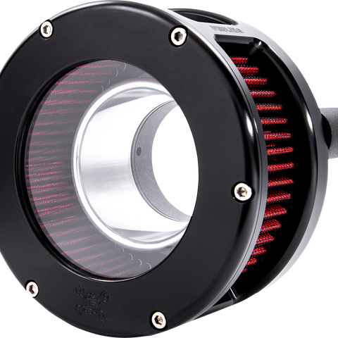 FEULING PARTS BA Series Air Cleaner Kit with Red Filter - Black Anodized Finish Part 5434