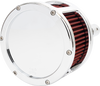 Feuling Parts BA Race Series Chrome Air Cleaner Kit with Red Filter for Harley-Davidson 5427