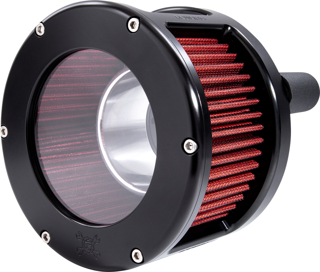 Feuling Parts BA Race Series Air Cleaner Kit - Black Anodized with Red Filter Part 5424 for Harley-Davidson