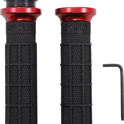 ODI Hart-Luck Signature V-Twin Lock-On™ Grips - TBW - Black/Red V31HTW-BB-R