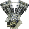 S&S Cycle V124 Long Block Engine 310-1160 for Big Twin Alternator-Style Primary, Chrome/Natural