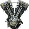 S&S Cycle V124 Long Block Engine, Chrome/Wrinkle Black, Big Twin Custom Chassis, Part 310-1159
