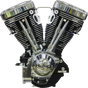 S&S Cycle V124 Long Block Engine, Chrome/Wrinkle Black, Big Twin Custom Chassis, Part 310-1159