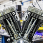 S&S Cycle V124 Long Block Engine, Chrome/Wrinkle Black, Big Twin Custom Chassis, Part 310-1159