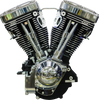 S&S Cycle V124 Long Block Engine, Chrome/Wrinkle Black, Big Twin Custom Chassis, Part 310-1159