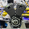 S&S Cycle V124 Long Block Engine, Chrome/Wrinkle Black, Big Twin Custom Chassis, Part 310-1159