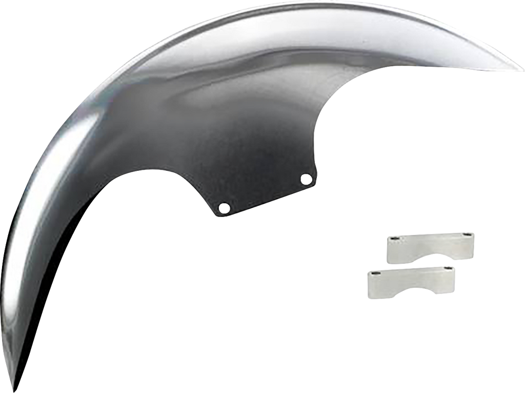 PAUL YAFFE BAGGER NATION Cafe Front Fender - 21" - Chrome Adaptors PYO:CAFE-21-14L-C - Team Dream Rides