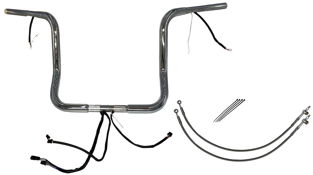 FAT BAGGERS INC. Handlebar Kit - Rounded Top - 14" - Chrome 901514 - Team Dream Rides