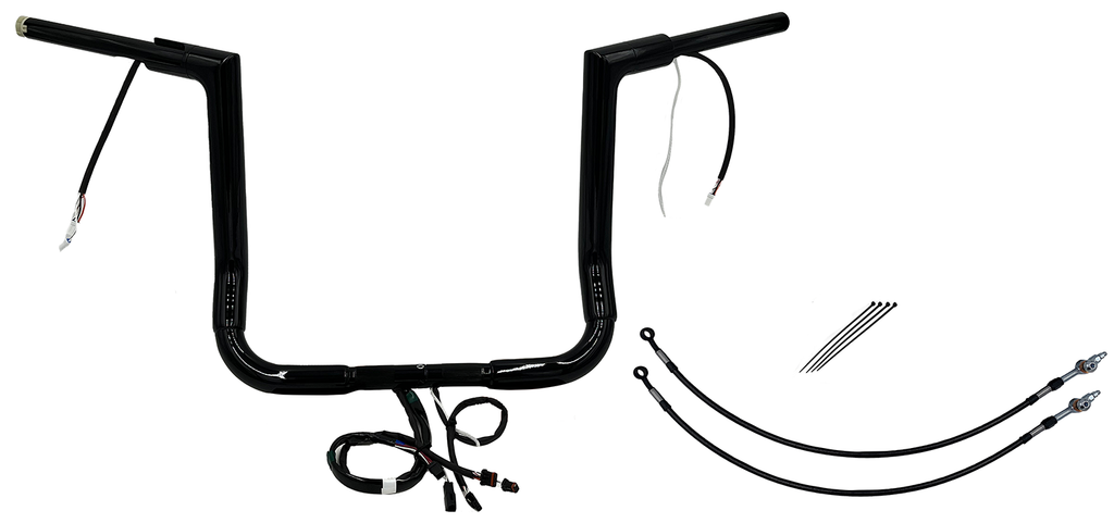 FAT BAGGERS INC. Handlebar Kit - Flat Top - 14" - Black 602214-B - Team Dream Rides