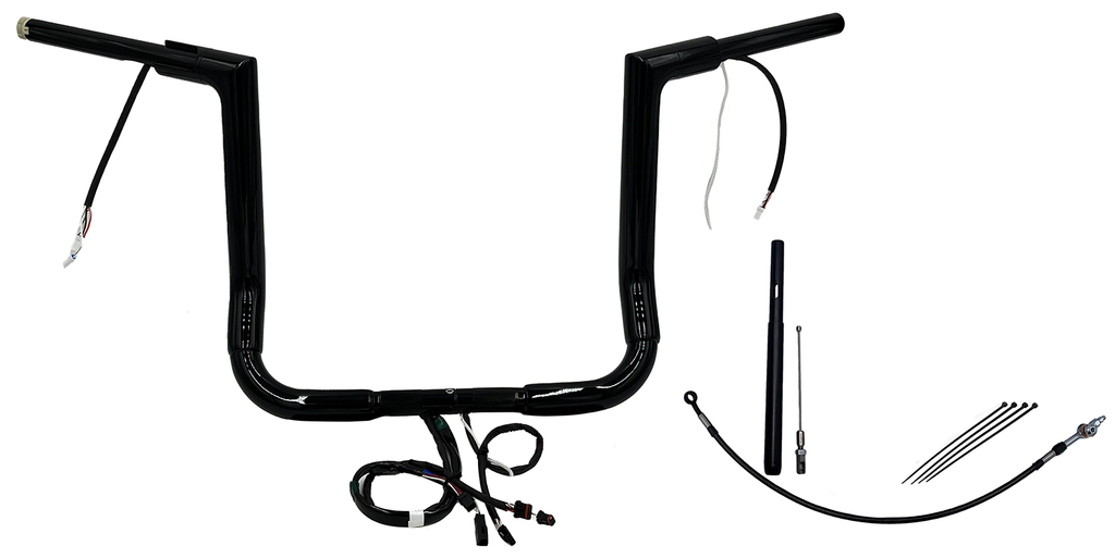 FAT BAGGERS INC. Handlebar Kit - Flat Top - 14" - Black 612014-B - Team Dream Rides