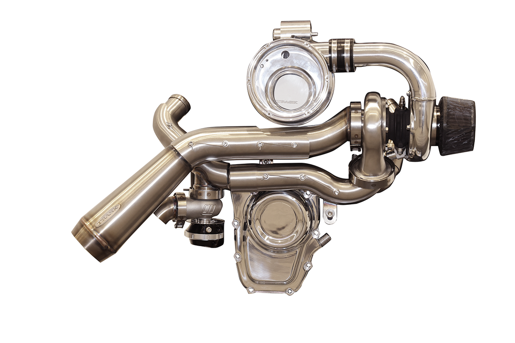 TRASK Tornado Turbo Performance Kit - Polished with Brushed Stainless Steel Exhaust for M8 Models - Part TM-7600-PO