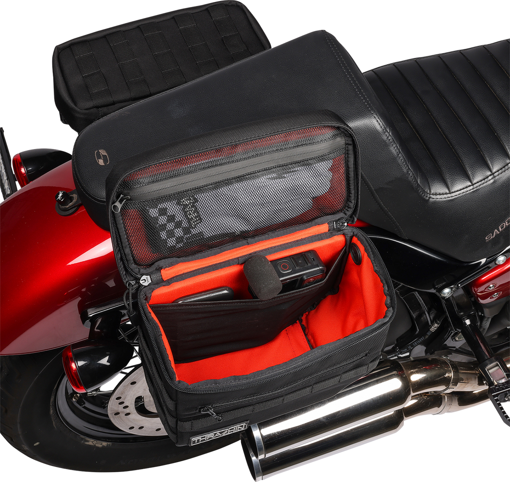 THRASHIN SUPPLY CO. Essential Saddlebags Black TSB-0006 with 10 Liter Capacity and MOLLE Attachments