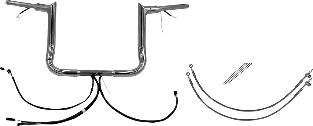 FAT BAGGERS INC. Handlebar Kit - Pointed Top - 12" - Chrome 801212 - Team Dream Rides