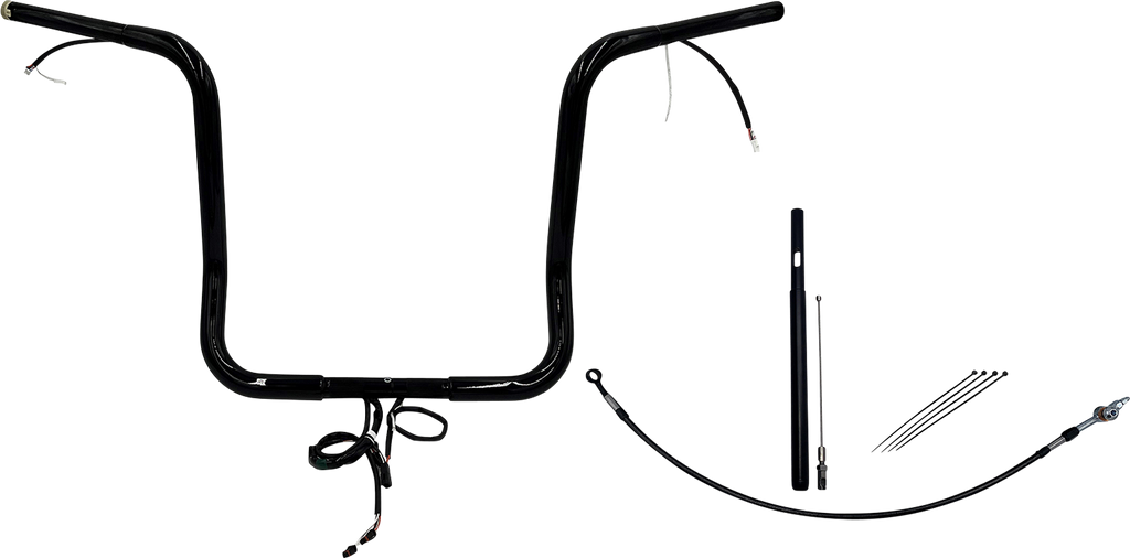 FAT BAGGERS INC. Handlebar Kit - Rounded Top - 16" - Black 912516-B - Team Dream Rides