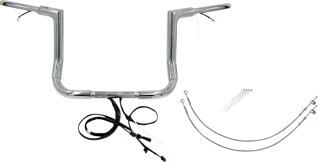 FAT BAGGERS INC. Handlebar Kit - Flat Top - 12" - Chrome 601212 - Team Dream Rides