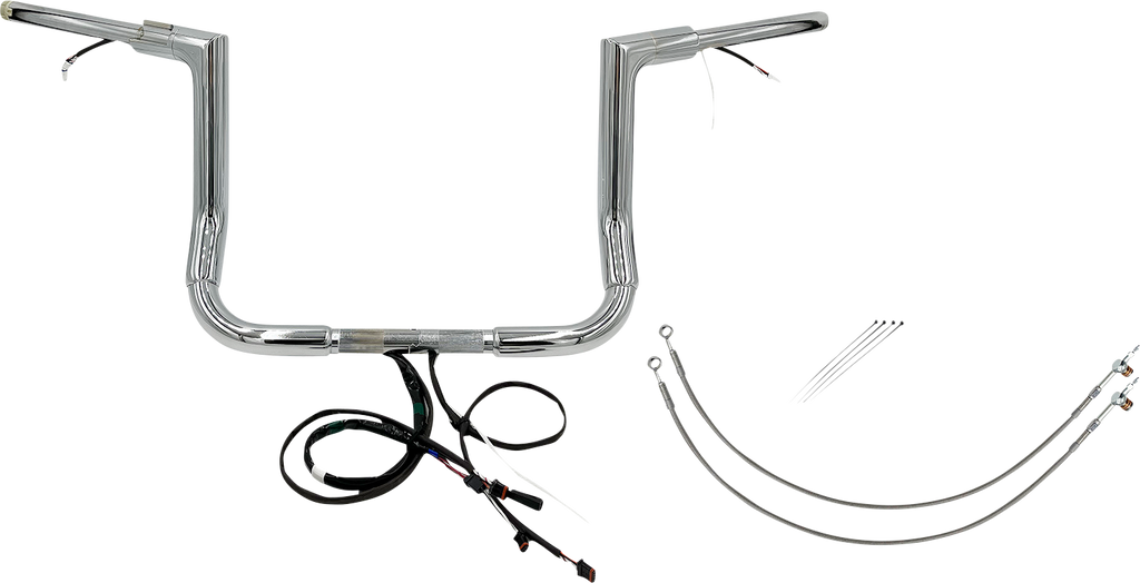 FAT BAGGERS INC. Handlebar Kit - Flat Top - 12" - Chrome 602212 - Team Dream Rides