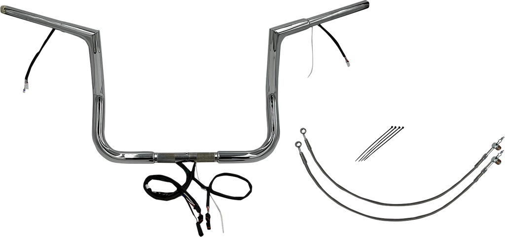 FAT BAGGERS INC. Handlebar Kit - Flat Top - 12" - Chrome 702212 - Team Dream Rides