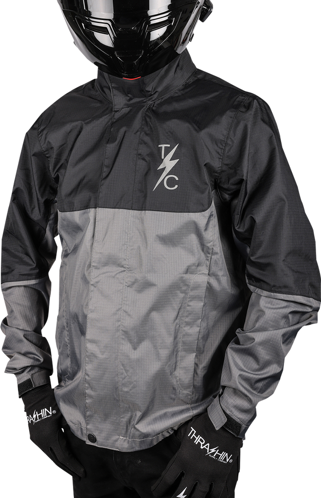 THRASHIN SUPPLY CO. Mission WP Rain Jacket - Black/Gray - Medium TMJ-11-09