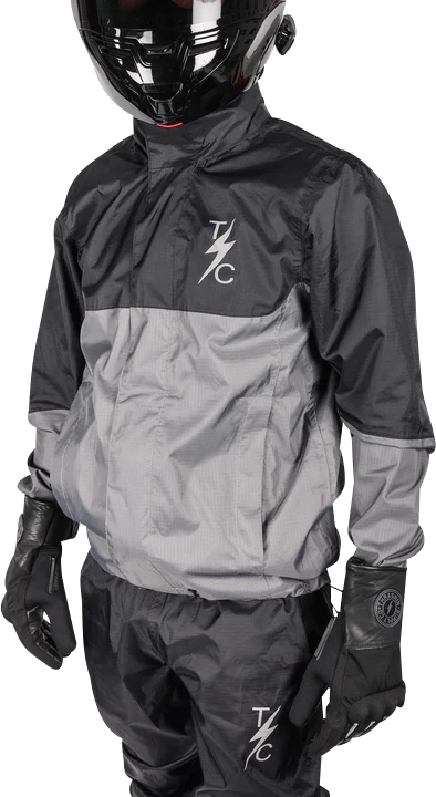 THRASHIN SUPPLY CO. Mission WP Rain Jacket - Black/Gray - Medium TMJ-11-09