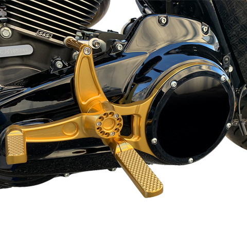 HAWG HALTERS Mid Control Conversion Kit - Gold - Knurled Pegs - FLH/FLT MCK-FH16GS-FK - Team Dream Rides