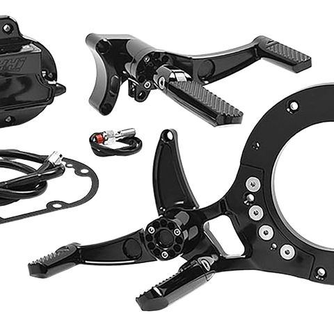 HAWG HALTERS Mid Control Conversion Kit - Black - Knurled Pegs - FLH/FLT MCK-FH16AS-FK - Team Dream Rides