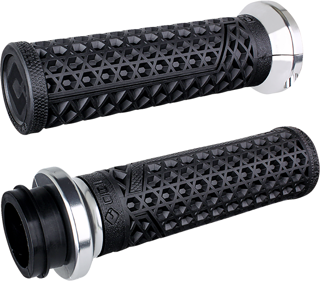 ODI Vans Harley Davidson Grips TBW Black/Silver V31VHTWB-S - Slip-Free Riding with Durable Design