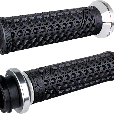 ODI Vans Harley Davidson Grips TBW Black/Silver V31VHTWB-S - Slip-Free Riding with Durable Design