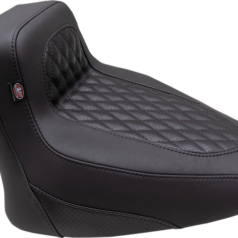 MUSTANG Squareback Seat - Solo - Black - Diamond Stitch - Chief '22-'24 88201 - Team Dream Rides