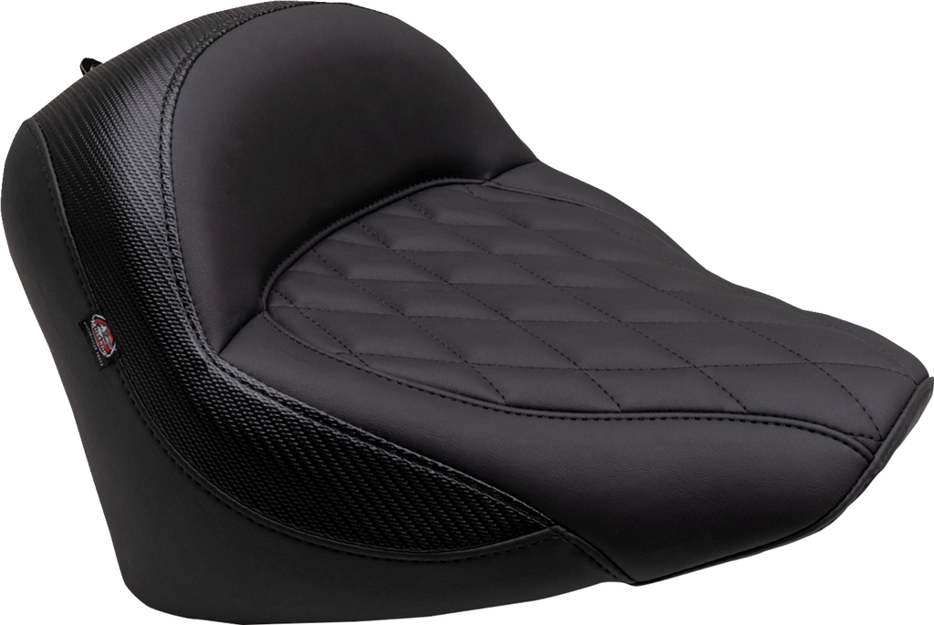 MUSTANG Solo Touring Seat - w/o Driver Backrest - Black - Diamond Stitch - Chief '22-'23 88203 - Team Dream Rides