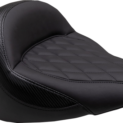MUSTANG Solo Touring Seat - w/o Driver Backrest - Black - Diamond Stitch - Chief '22-'23 88203 - Team Dream Rides