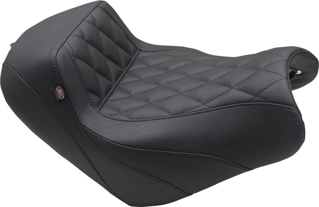 MUSTANG Squareback/Fastback Solo Seat - Black - Diamond Stitch - Vulcan S '15-'23 76430 - Team Dream Rides