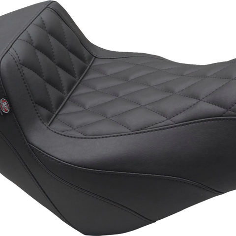 MUSTANG Squareback/Fastback Solo Seat - Black - Diamond Stitch - Vulcan S '15-'23 76430 - Team Dream Rides