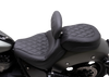 MUSTANG Solo Touring Seat - w/ Driver Backrest - Black - Diamond Stitch - Chief '22-'23 89740 - Team Dream Rides