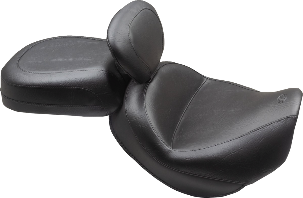 MUSTANG Wide Touring Solo Seat - Black - Plain - with Driver Backrest - C90T '15-'19 89206 - Team Dream Rides