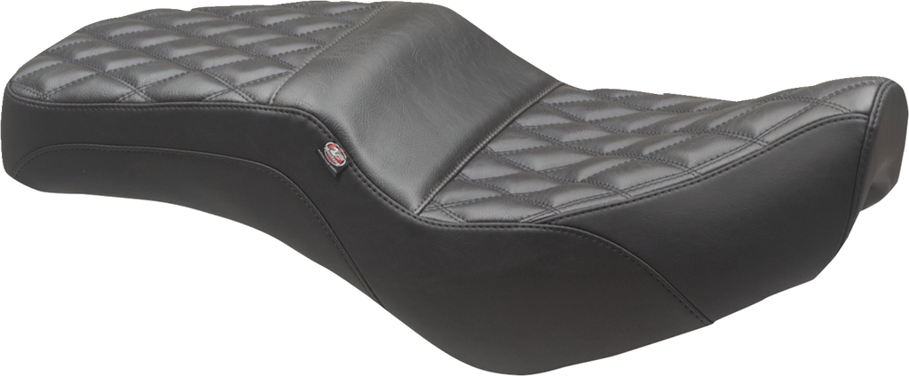 MUSTANG Squareback Seat - Black - Double Diamond - Rebel 300/500 '17-'23 84003 - Team Dream Rides