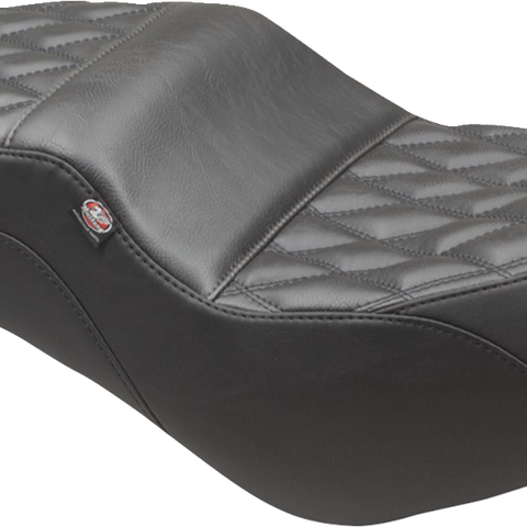 MUSTANG Squareback Seat - Black - Double Diamond - Rebel 300/500 '17-'23 84003 - Team Dream Rides
